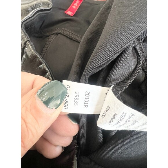 SPANX Shape Faux Leather Patent High Rise Leggings Black  Slimming Size 1X - Picture 9 of 9